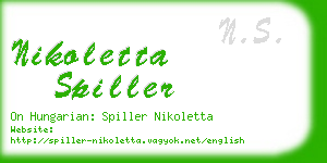 nikoletta spiller business card